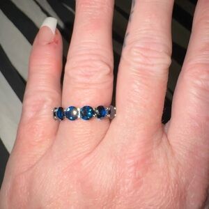 LULEA ROUND BLUE SAPPHIRE ETERNITY BAND SIZE 7 4CTW NORDSTOM EXCLUSIVE